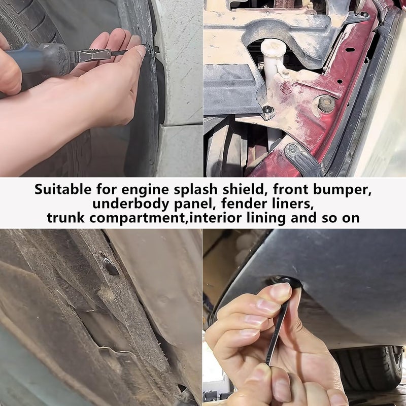 DUMPILL 150Pcs Nylon Universal Cable Tie Buckle, Zipper Clips for Cars, T Style Zip Ties Button Fixion Tools, Automotive Plastic Rivet Push Pin, Auto Body Parts Trim, Bumper Retainer Fender Liner Door Panel - Image 4